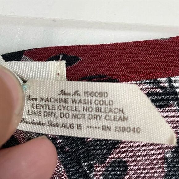 Matilda Jane Women's Helena Dress S Burgundy Red Floral Flounce Sleeves - Picture 5 of 6